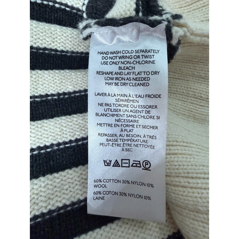 Anthropologie Maeve Chandler Sweater Womens XL Black Cream Boxy Minimalist Chic - Picture 12 of 14